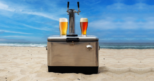 Cooler Keg dispenses draft beer or any other drink on the go