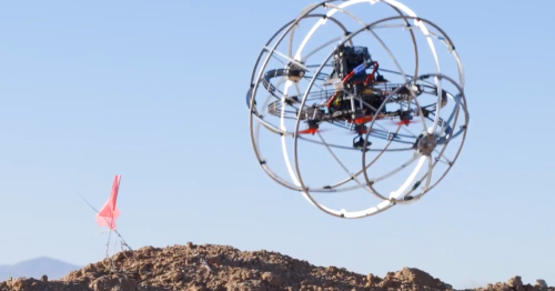 Autonomous, omnidirectional hamster ball robot can fly over obstacles