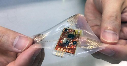 Skin-worn stretchable monitor wirelessly transmits health data
