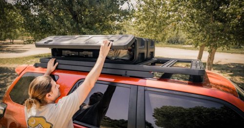 Leitner flips vehicular cargo carry with side-access rooftop gear box