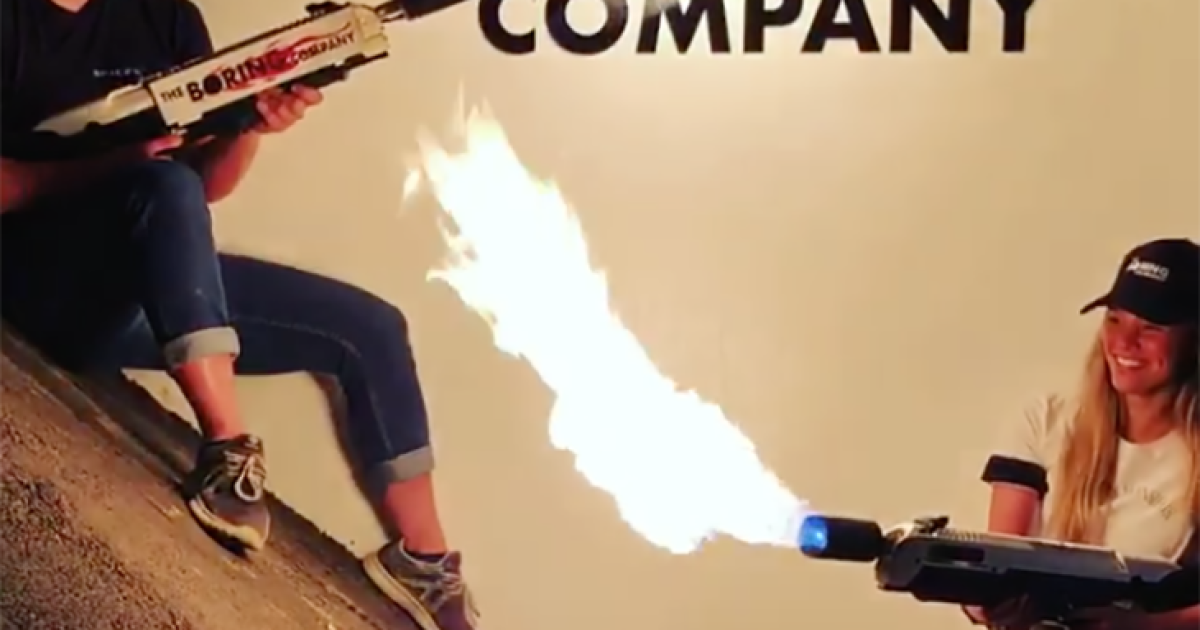 Elon Musk's tunneling company fires up its first ... flamethrower?