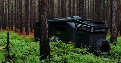 Tow-anywhere Bruder off-road camper trailer goes stealth