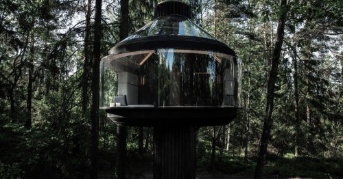 Polestar's sleek spaceship-like treehouse lands in a Finnish forest