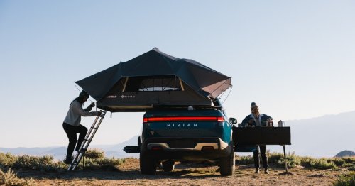 Rivian's "Camp Mode" auto-levels the vehicle for a good night's rest