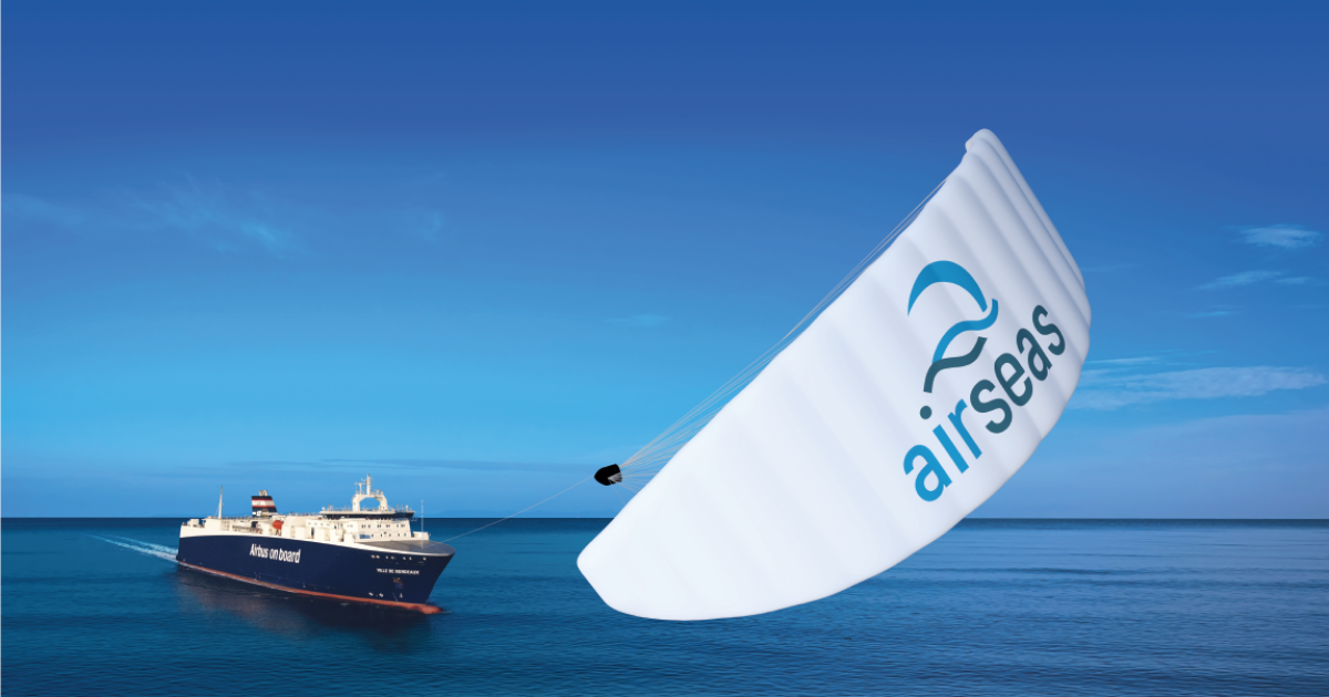 Airseas installs its first fuel-saving auto-kite on a cargo ship