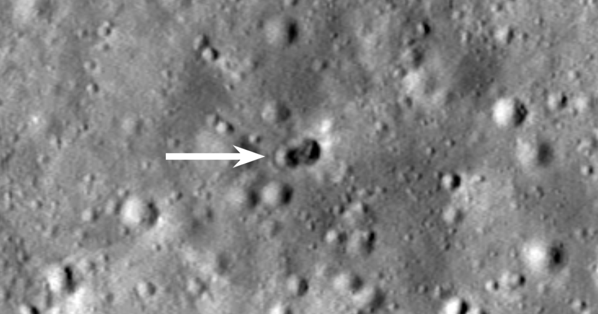 Lunar probe spies unusual double crater at rocket impact site on Moon