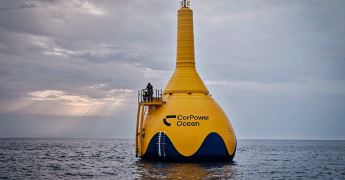 Wave-amplifying generator bounces twice as high as the swells