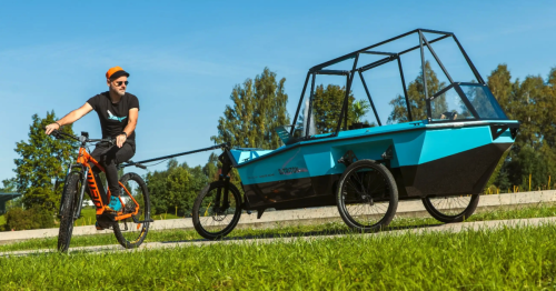 BeTriton decouples ebike camper into towable amphibious micro-RV