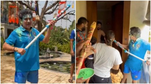 Sachin Tendulkar Ambushes Sleeping Yuvraj Singh With Water Gun In Hilarious Holi Prank | Video