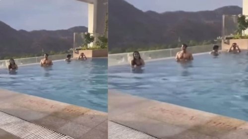 Mohit Malik Takes A Swim Challenge With Rasha Thadani; Guess Who Won?