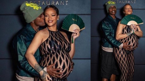 Rihanna Continues to Slay Maternity Looks; This Time in a Jean Paul Gaultier Bodycon Dress That 
