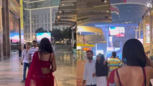 Watch: Woman, In Red Saree, Walks Through The Mall And People Can't Take Their Eyes Off Her