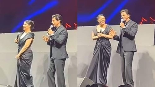 SRK Sings 'Tujhe Dekha To' for His 'Simran' Kajol at a Film Festival, Fans Go Crazy; Watch