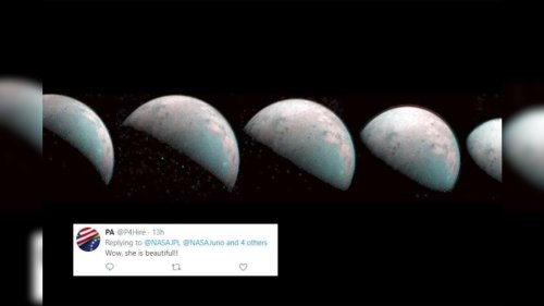 NASA Shares First-ever Image of Jupiter Moon's North Pole, Internet Dazzled by its Beauty