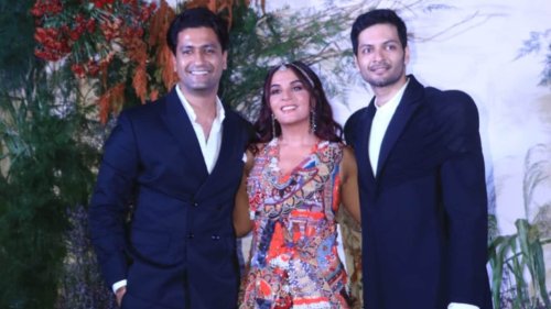 Richa Chadha-Ali Fazal Reception: Vicky Kaushal Attends Bash Without Katrina Kaif, Poses With Newlyweds