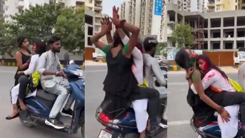 ‘Ang Laga De’ Of Two Girls Riding A Scooter On Holi, See What Happend Next