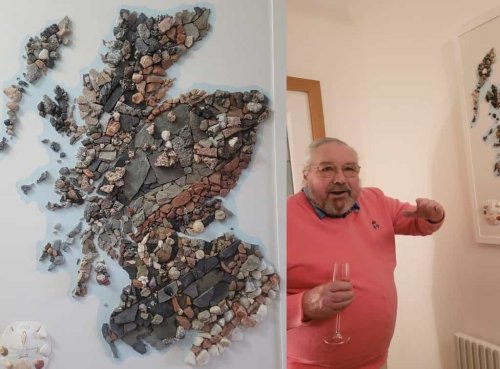Grandfather ‘blown away’ by response to map of Scotland he made with local rocks