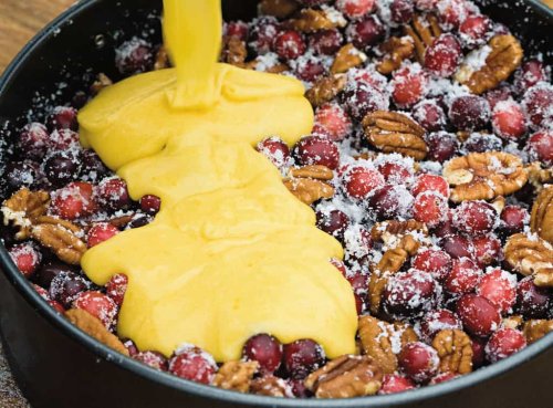 Cranberry tart with hot toffee sauce recipe
