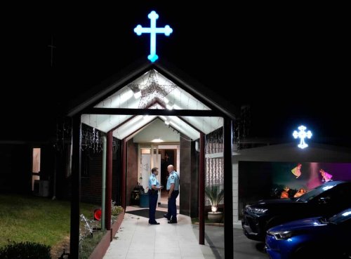 Knife attack against bishop and priest being treated as terrorism, police say