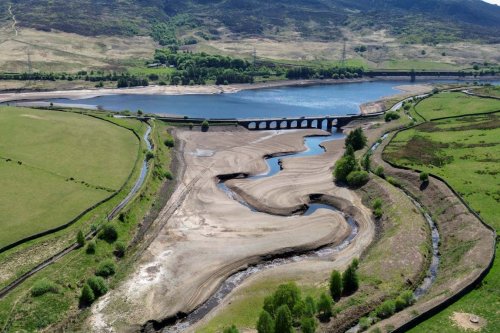 See how the driest early spring in 69 years has parched a UK reservoir