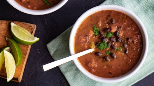 This recipe for black bean soup is ready in a hurry