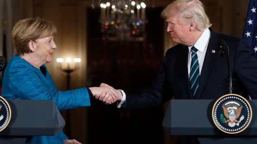 German ex-leader Merkel says she felt sorrow at Trump's comeback and recalls awkward non-handshake