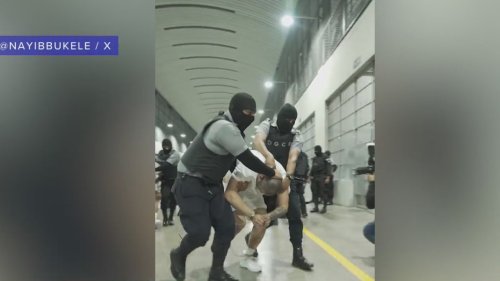 Accused Tren de Aragua gang members deported to El Salvador get harsh reception