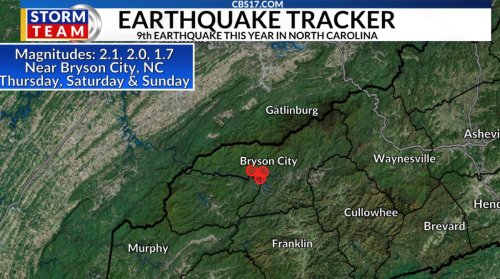 3rd earthquake in 3 days rattles North Carolina mountains near Tenn. border