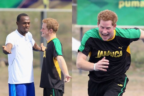 Prince Harry plays prank on Usain Bolt in resurfaced viral clip