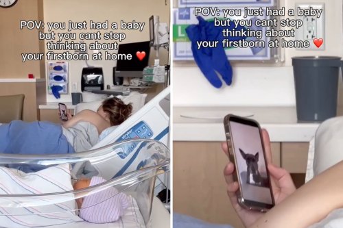 Hysterics Over What Woman Does on Her Phone After Just Having First Baby