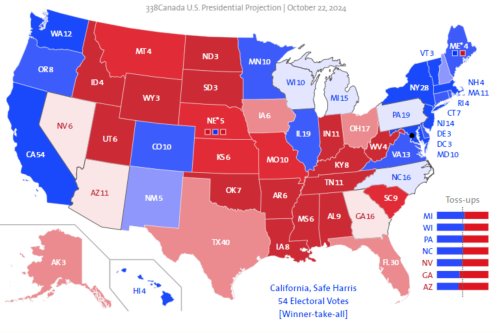 Electoral College Map Projector Flips Fourth State From Donald Trump ...