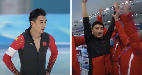 Gao Tingyu wins China’s first-ever Olympic gold medal in men’s speedskating after record-breaking time