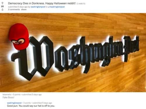 The Washington Post on Reddit surprises users with its non-promotional, ultra helpful presence