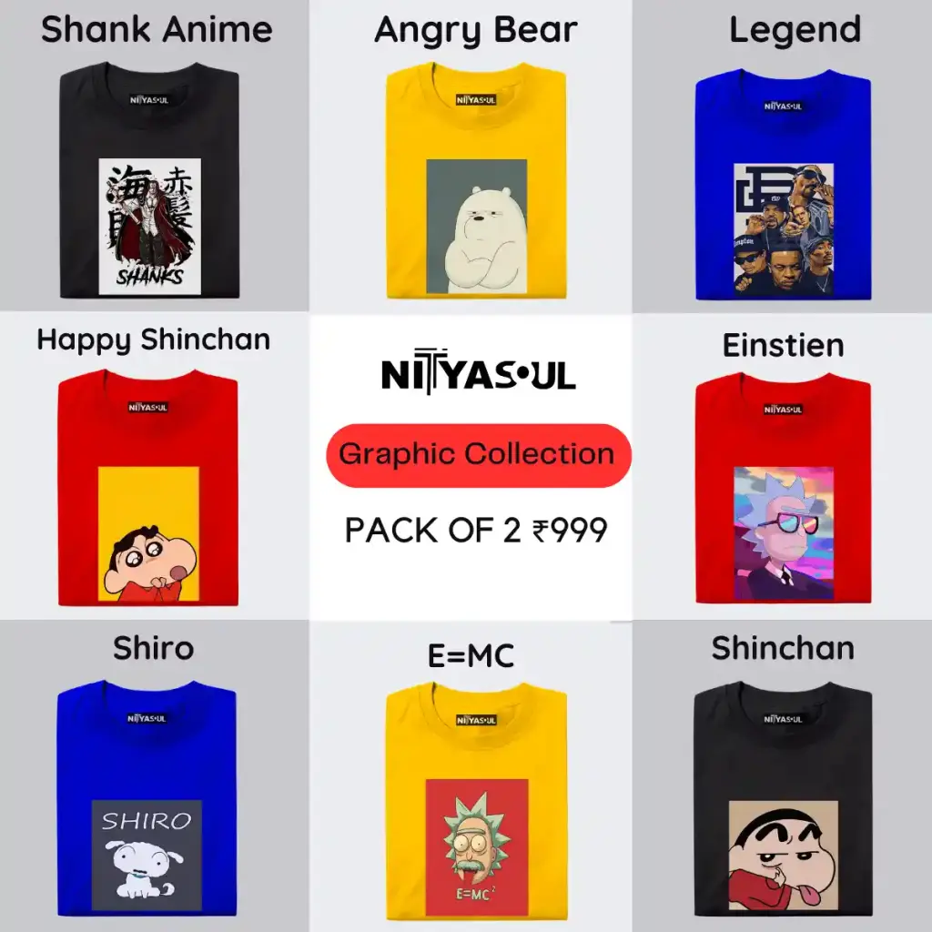 Buy Online Combo T-shirts for Men and Women | Nityasoul - cover