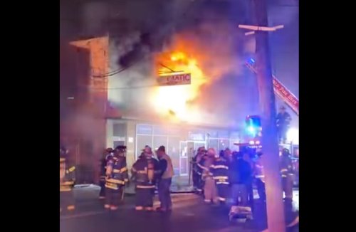 Firefighters battling blaze at N.J. fire safety company building