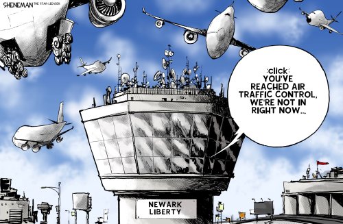 The flight delays at Newark were completely predictable | Sheneman cartoon