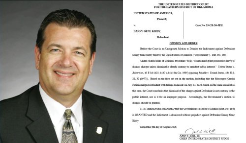 Dan Kirby federal case dismissed, felony homicide charge filed by Muscogee Nation