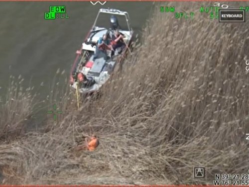 Fisherman rescued after becoming trapped in mud in Baltimore County marsh