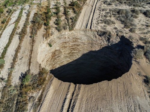 A massive sinkhole just discovered in Chile has authorities puzzled