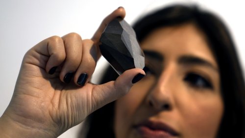 Sotheby's unveils 555.55-carat black diamond thought to come from outer space