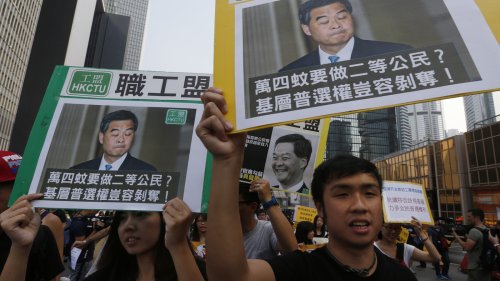 Hong Kong Students March On Chief Executive's Residence