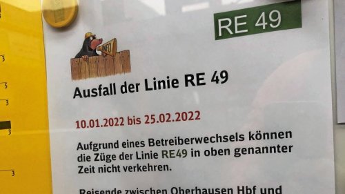 RE 49: Zettel informieren jetzt über Zugausfälle in Wesel