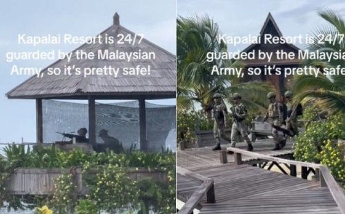 Malaysian Army Soldiers guarding Resort in Sabah draw public concern over safety