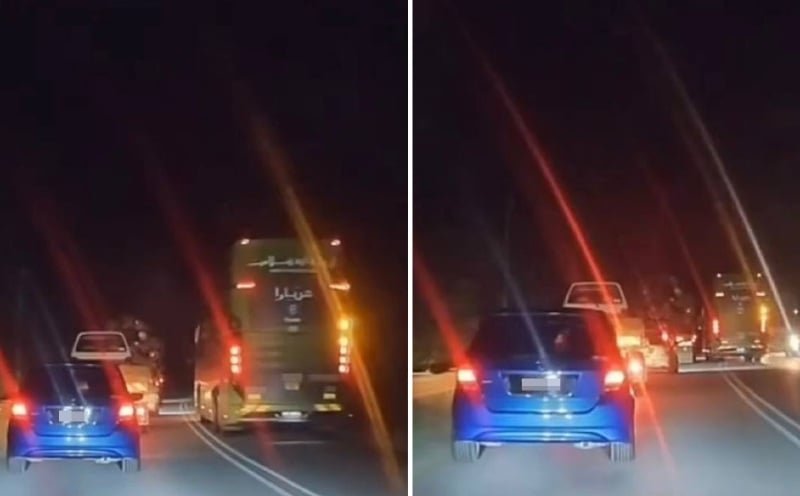 Express bus driver suspended after dangerous overtaking incident