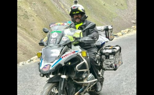 Katiravan's global motorcycle journey reaches its 40th country