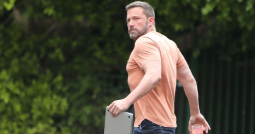Why Is Ben Affleck in Such a Hurry With His Laptop?