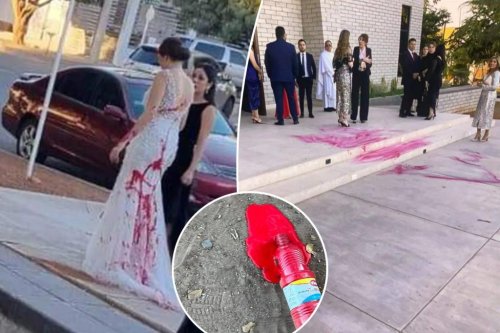 Groom’s ‘unhinged’ mom hired goons to throw red paint at bride as she walked down the aisle — and she didn’t stop there