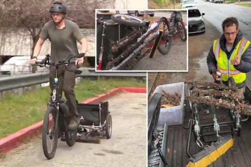 ‘Atlanta Magnet Man’ uses bike rigged with giant magnet to remove 410 pounds of screws, nails and sharp metal off streets