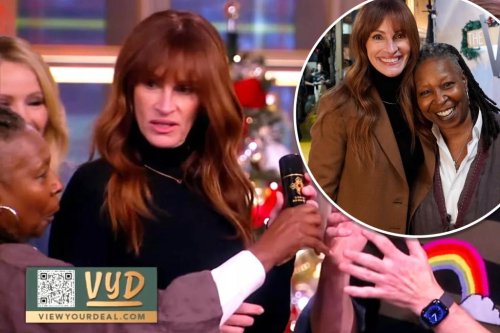Whoopi Goldberg rushes onto ‘View’ stage to a confused Julia Roberts