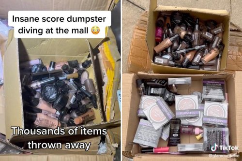 I went dumpster diving and found thousands of makeup items in the trash